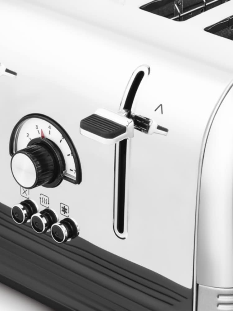 Morphy Richards Black/White Venture Retro 4 Slice Toaster - Image 4 of 4 Morphy Richards Black/White Venture Retro 4 Slice Toaster - Image 4 of 4