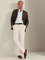 Charles Tyrwhitt Chocolate Brown Slim Fit Linen Suit Jacket - Image 4 of 10
