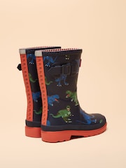 Joules Kids' Navy & Red Dinosaur Printed Wellies - Image 3 of 6