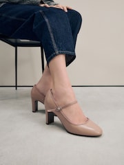 Blush Nude Standard Fit Forever Comfort® Round Toe Mary Jane Block Court Shoes - Image 1 of 4