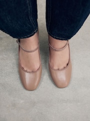 Blush Nude Standard Fit Forever Comfort® Round Toe Mary Jane Block Court Shoes - Image 3 of 4