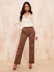 Friends Like These Oyster Petite Long Sleeve Crushed Satin Shirt - Image 2 of 4