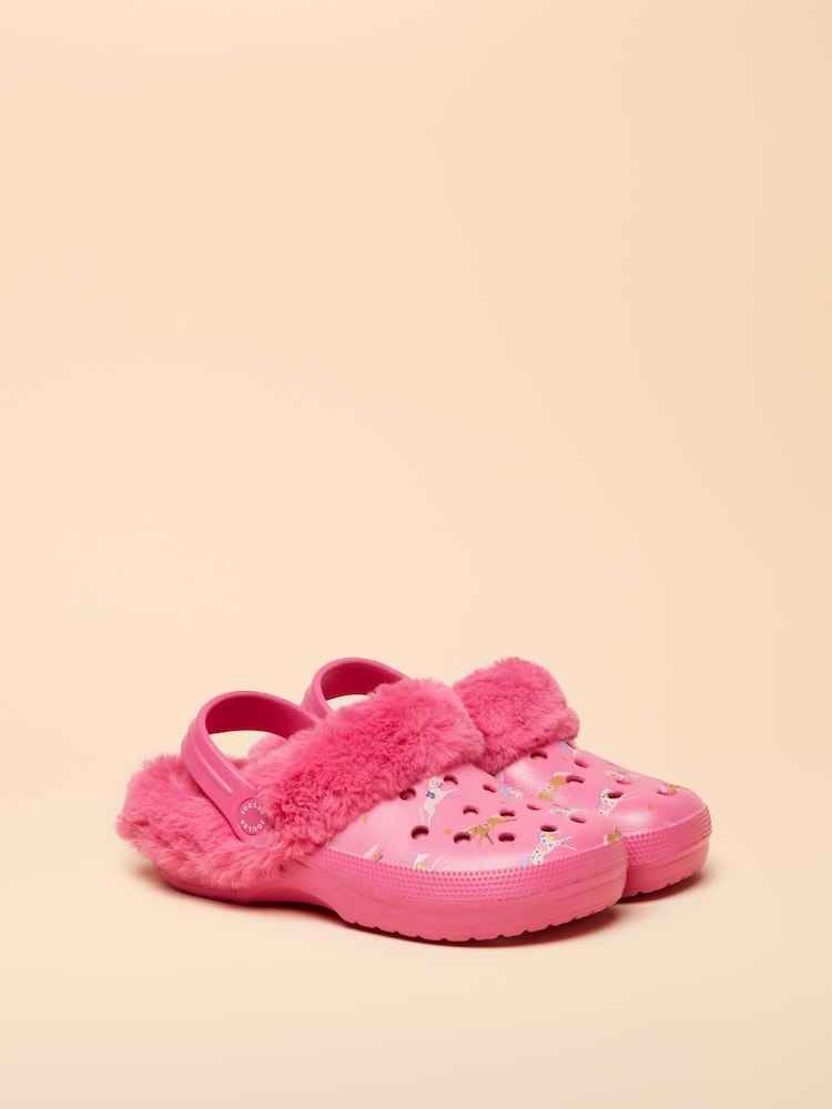 Joules Kids Winter Poole Printed Faux Fur Lined Clogs - Bild 2 von 6