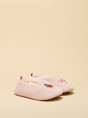 Joules Kids Slippet Pink Embroidered Slipper - Image 1 of 6