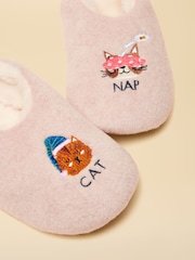 Joules Kids Slippet Pink Embroidered Slipper - Image 4 of 6