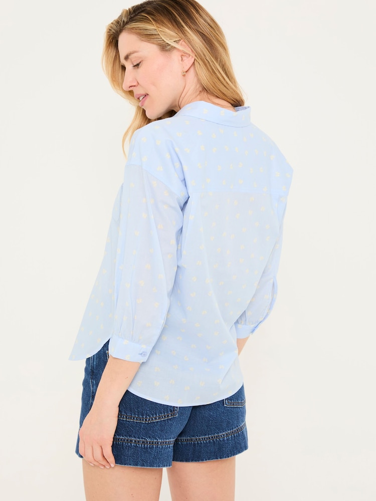 FatFace Whitney Chambray Blue Bows Shirt - Image 2 of 7