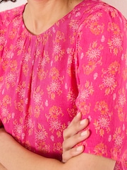 FatFace Lyndy Mid Pink Floral Block Blouse - Image 3 of 5