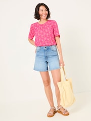 FatFace Lyndy Mid Pink Floral Block Blouse - Image 4 of 5