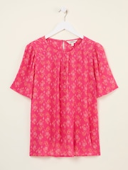 FatFace Lyndy Mid Pink Floral Block Blouse - Image 5 of 5