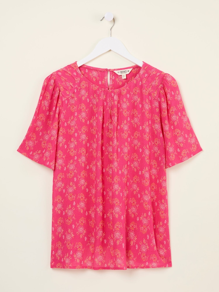 FatFace Lyndy Mid Pink Floral Block Blouse - Image 5 of 5