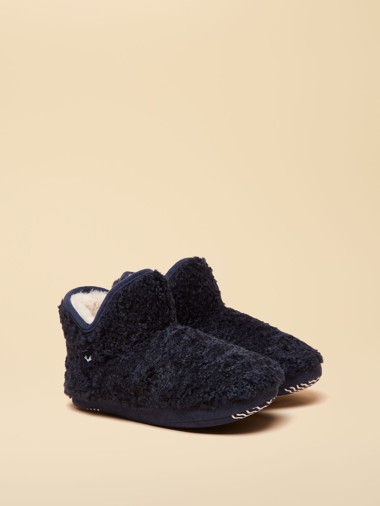 Joules Junior Cabin Navy Slipper Boot - Image 1 of 6 Joules Junior Cabin Navy Slipper Boot - Image 1 of 6