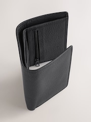 Black Leather Grainy Trifold Wallet - Image 2 of 4