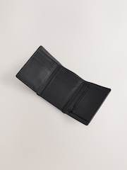 Black Leather Grainy Trifold Wallet - Image 3 of 4