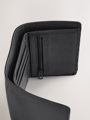 Black Leather Grainy Trifold Wallet - Image 4 of 4
