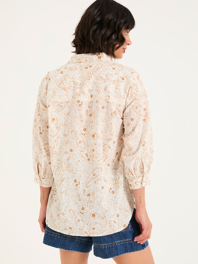 FatFace Whitney Ivory Paisley Shirt - Image 2 of 6