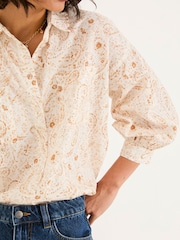 FatFace Whitney Ivory Paisley Shirt - Image 5 of 6