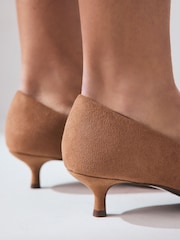Camel Standard/Wide Fit Forever Comfort® Point Toe Low Kitten Heels - Image 3 of 4