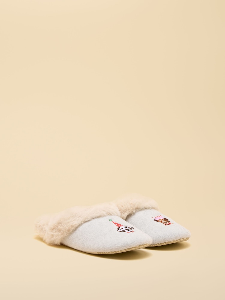 Joules Slippet Luxe Grey Artwork Slipper - Image 1 of 5 Joules Slippet Luxe Grey Artwork Slipper - Image 1 of 5