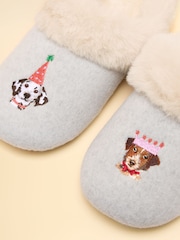 Joules Slippet Luxe Grey Artwork Slipper - Image 4 of 5