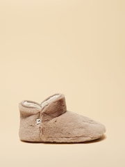 Joules Cabin Luxe Mink Brown Slipper Boot - Image 1 of 6