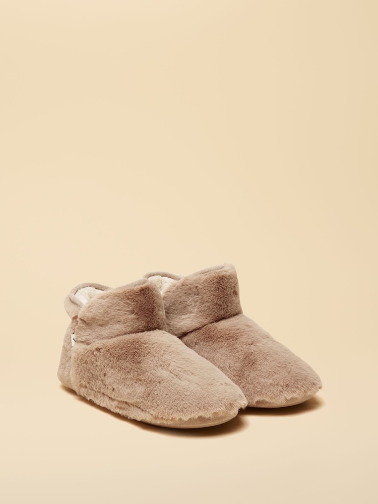 Joules Cabin Luxe Mink Brown Slipper Boot - Image 2 of 6