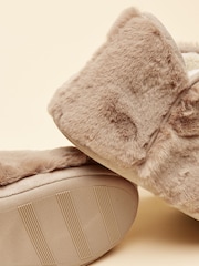 Joules Cabin Luxe Mink Brown Slipper Boot - Image 6 of 6