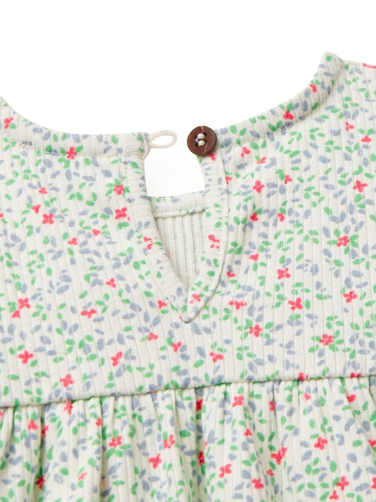 Benetton Baby Long Sleeve Printed White Dress - Image 3 of 3 Benetton Baby Long Sleeve Printed White Dress - Image 3 of 3