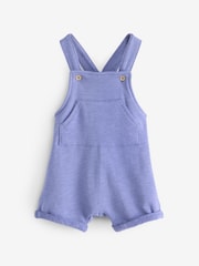 Benetton Baby Blue Short Terry Dungarees - Image 1 of 1