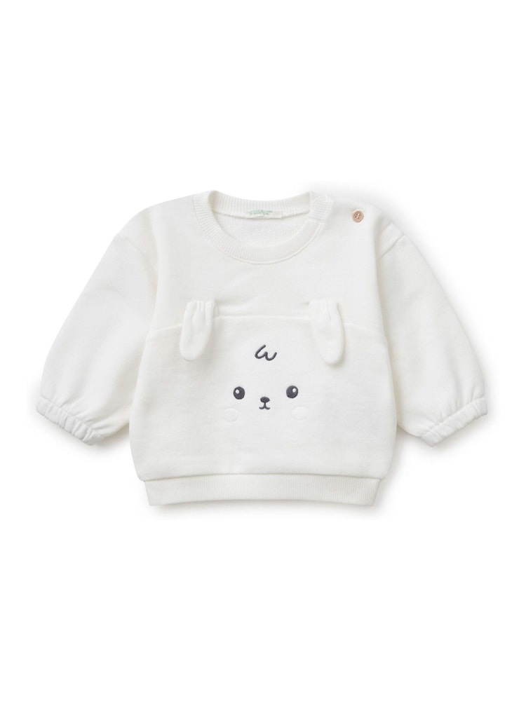 Benetton Baby Crew Neck Print 100% Cotton Sweatshirt - Image 1 of 3