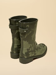 Joules Wistow Khaki Green Printed Adjustable Mid Calf Wellies - Image 2 of 6