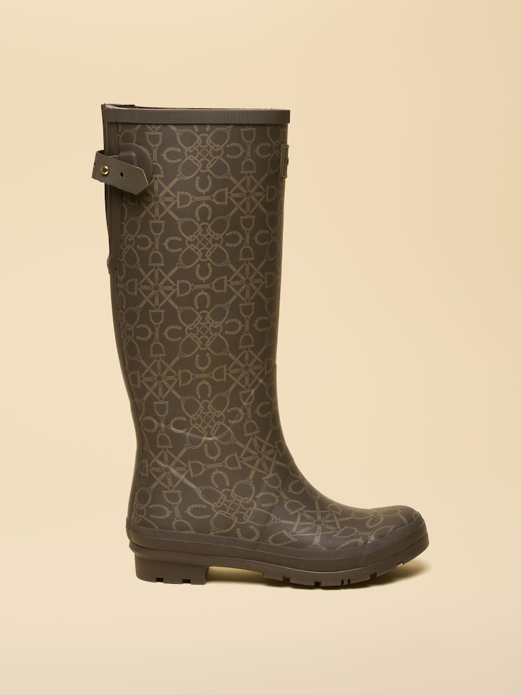 Braun - Joules Printed Adjustable Tall Waterproof Wellies - Bild 1 von 6 Braun - Joules Printed Adjustable Tall Waterproof Wellies - Bild 1 von 6