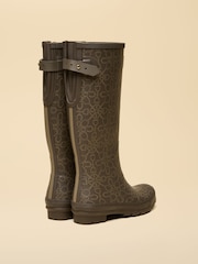 Joules Welly Print Brown Adjustable Tall Wellies - Image 3 of 6