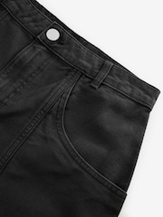 Black 100% Cotton Jort Shorts - Image 8 of 8