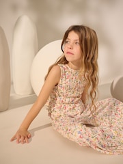 Ecru Floral Ditsy - Set aus Oberteil und Hose mit weitem Bein (3–16 J.) - Bild 2 von 4