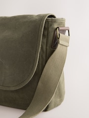 Green Wax Cotton Messenger Bag - Image 3 of 6