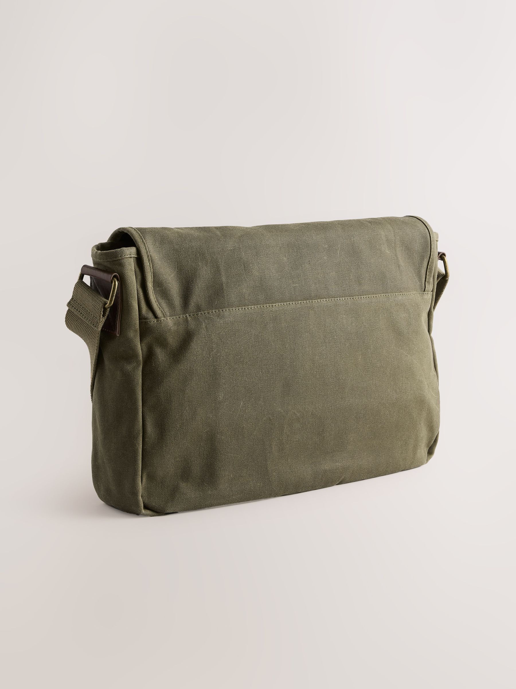 Buy Green Wax Cotton Messenger Bag from Next USA