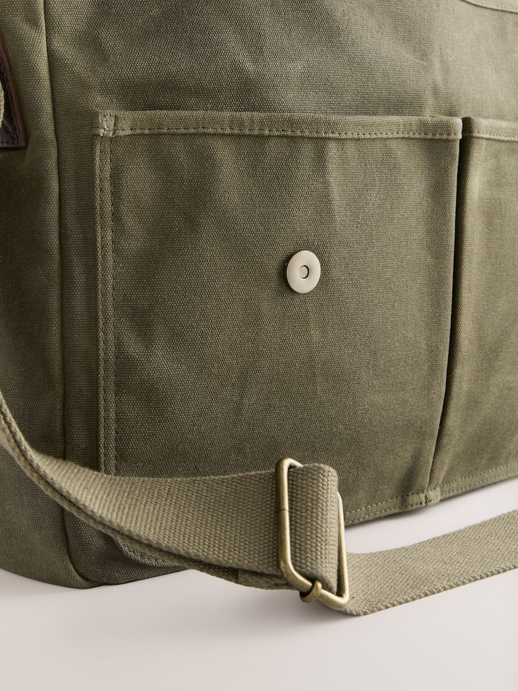 Green Wax Cotton Messenger Bag - Image 7 of 7