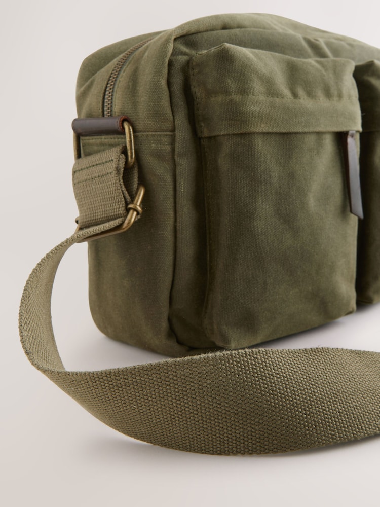 Green Wax Cotton Crossbody Bag - Image 5 of 5