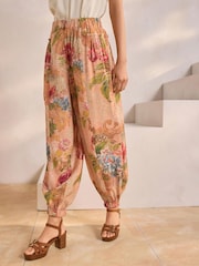 Blush Floral Print Hareem Trousers - Image 4 of 8