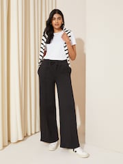 Friends Like These Black Jersey Wide Leg Trousers - Image 4 of 4