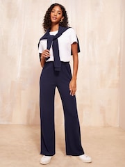 Friends Like These Navy Cosy Wide Leg Joggers - Image 2 of 4