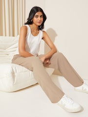 Friends Like These Natural Cosy Wide Leg Joggers - Image 3 of 4