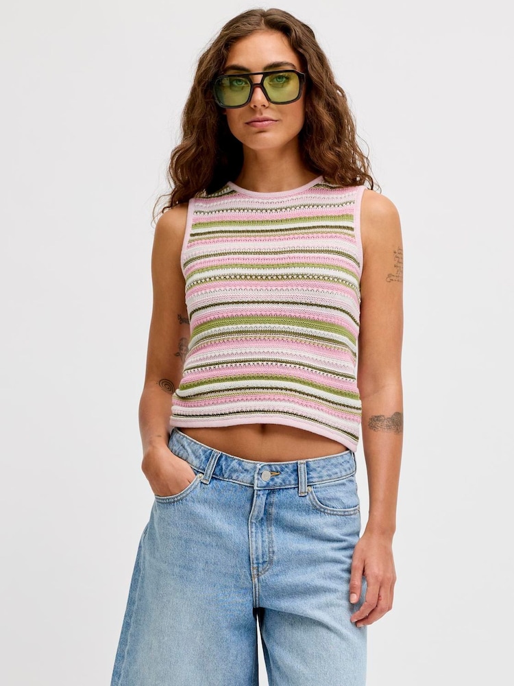 JJXX Pink Multi Coloured Knitted Top - Image 1 of 5 JJXX Pink Multi Coloured Knitted Top - Image 1 of 5