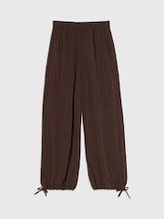 Whistles Brown Relaxed Tie Hem Trousers - Image 6 of 7