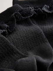 Black 5 Pack Cotton Rich Ruffle Ankle Socks - Image 3 of 3
