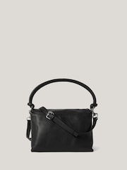 Jigsaw Black Leather Soft Padded Cross-Body Bag - Image 2 of 7
