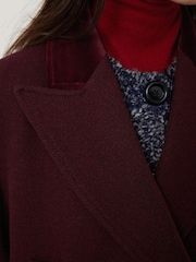 Jigsaw Red Wool Double Breasted Overcoat - Image 5 of 6