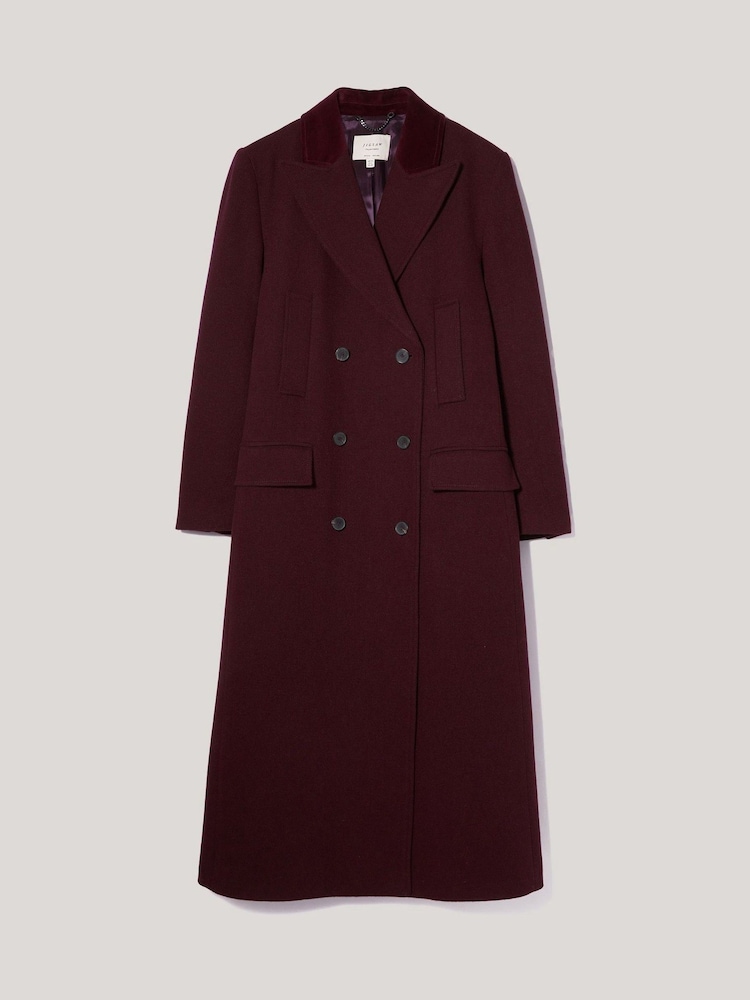 Jigsaw Red Wool Double Breasted Overcoat - Image 6 of 6