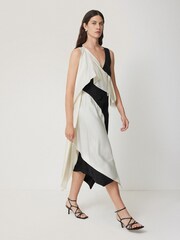 Jigsaw Black Sculptural Pure Silk Dress - Image 2 of 7