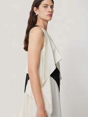Jigsaw Black Sculptural Pure Silk Dress - Image 4 of 7